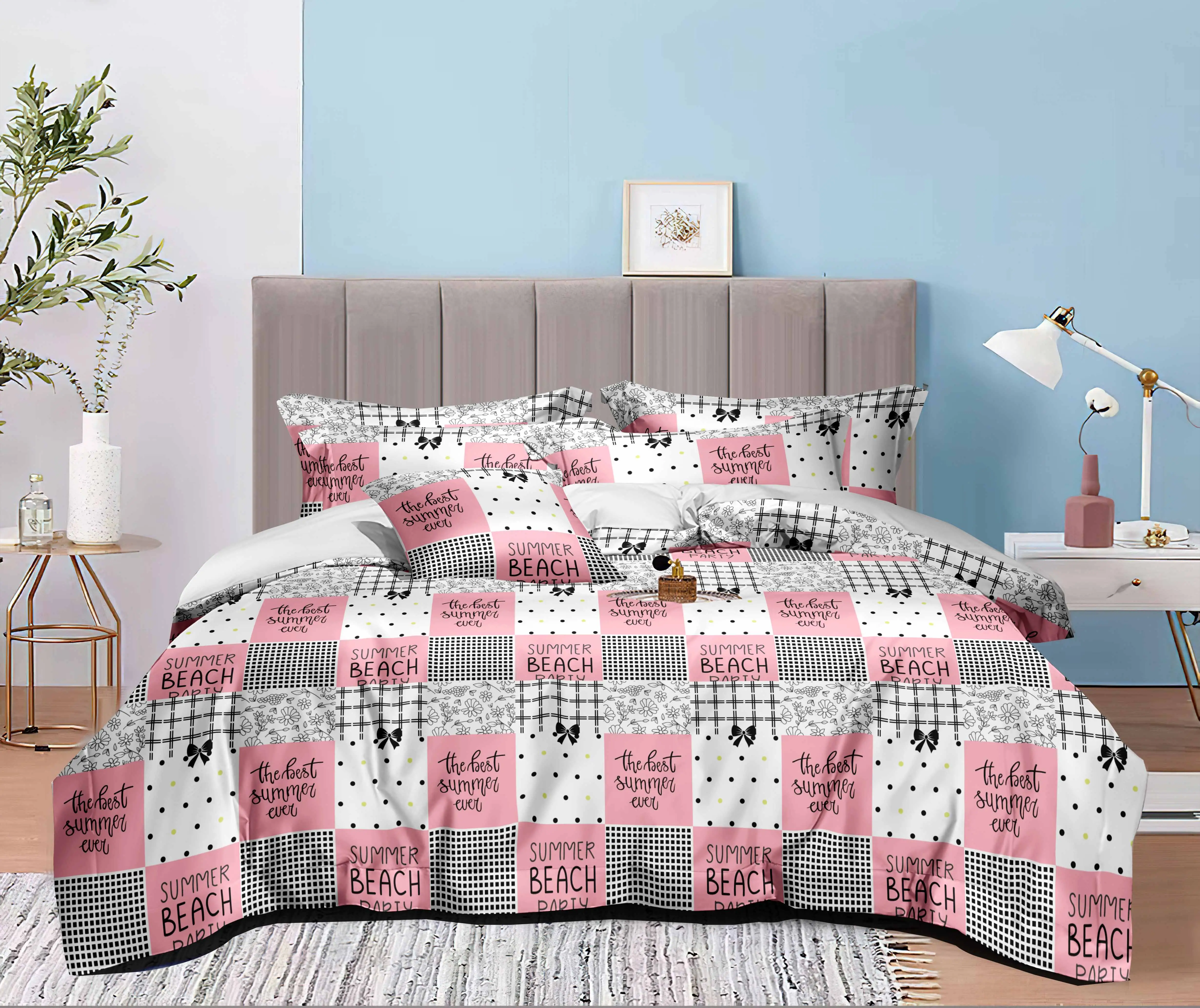 Factory cheap price customize poly microfiber fabric beautiful design fabric for bedding