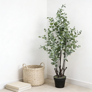Arbre d'<span class=keywords><strong>eucalyptus</strong></span> artificiel de qualité supérieure de 114 cm avec <span class=keywords><strong>pot</strong></span>, faux sol, arbres artificiels <span class=keywords><strong>pour</strong></span> la décoration des arbres dans la maison, le salon, le jardin - Product Image 5