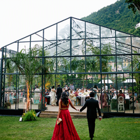 Tente transparente TENTCHO pour événements extérieurs, location rapide, idéale pour fêtes, mariages et entrepôts de stockage