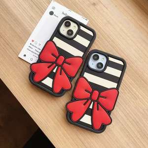 <span class=keywords><strong>Cover</strong></span> Protettiva Antiurto in Silicone 3D con Fiocco Rosso a Righe per <span class=keywords><strong>iPhone</strong></span> <span class=keywords><strong>11</strong></span>/12/13/14, Nuova e Bella, Vendita all'Ingrosso dalla Fabbrica BAILI - Product Image 5