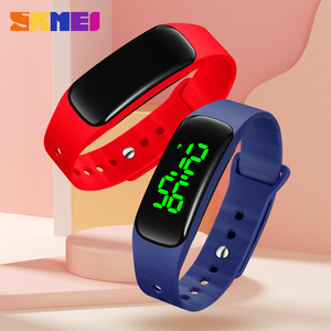 Skmei Digital Watch Led Unisex Student Waterproof 10m Thin One Piece Case With Wristband - Product Image 1