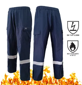 Wholesale EN1149 ISO11612 Reflective Safety FR trousers Flame Retardant Fire Proof Workwear Pants