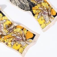Écharpe longue double couche en soie de mûrier 100% imprimée, motif animalier écossais, haut de gamme, pour hommes d'affaires, fine et résistante aux taches, idéale pour l'été