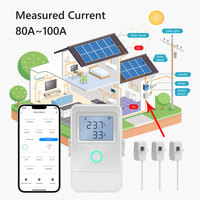 Compteur d'électricité intelligent WiFi Tuya 1/2/3 canaux 80A avec pince ampèremétrique, moniteur d'énergie LCD, alarme de surchauffe, ignifuge PST-PW03 pour usage domestique