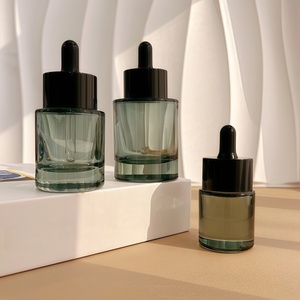 Flacon compte-gouttes en verre de 50 <span class=keywords><strong>ml</strong></span> avec échelle graduée et pot à crème avec bouchon en bambou pour sérum de soin de la peau haut de gamme - Product Image 2