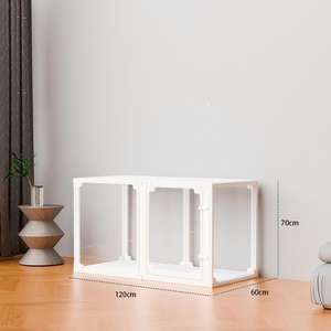 Panel de Valla para Perros Modular Ajustable de Plástico Transparente con Cierre de Botón Moderno, Puerta de Valla para Mascotas de Interior de Alta Calidad - Product Image 6