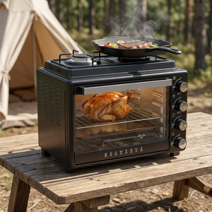 Cuisinière à gaz multifonctionnelle pour la maison avec four, pour cuisiner des aliments, des pizzas, griller de la viande, cuisinière à gaz autonome pour l'extérieur avec four - Product Image 1