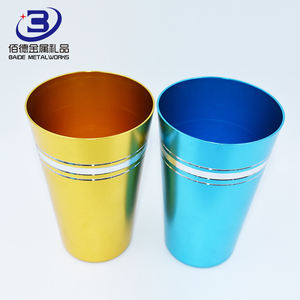 Gelas Tumbler Aluminium Logam Murah Grosir Produsen Baru dari Cina Grosir Gelas Tumbler Aluminium Perak Klasik Vintage - Product Image 2