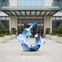 Statue en acier inoxydable coulée en forme de cube, taille réelle, logo personnalisé, design abstrait moderne, sculpture polie faite à la main, finition miroir