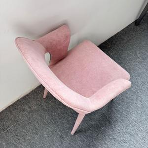 Dining Chair Velvet Pink And Gray <b>Backrest</b> Modern Nordic Style Home Office Use - Product Image 4