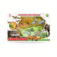 Ensemble de jouets en plastique Turbo Dino Catapult 38x24x7cm pour enfants de 4 à 6 ans avec fonction de lancement de voiture et de dinosaure Marque MAZZEO GIOCATTOLI