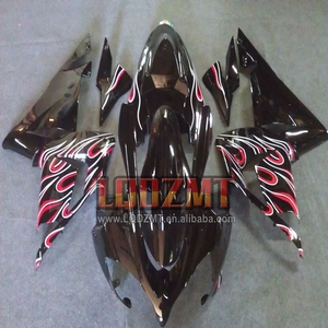 Cuerpo OEM para <span class=keywords><strong>KAWASAKI</strong></span> NINJA ZX <span class=keywords><strong>1000</strong></span> <span class=keywords><strong>CC</strong></span> 10 R 10R <span class=keywords><strong>ZX10R</strong></span> 04 05 50No.98 ZX1000 llamas rojas 2004 2005 Kit de carenados de inyección - Product Image 1