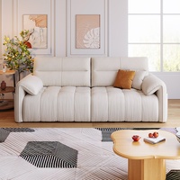Nuevo Modelo 2025: Sofá Cama Eléctrico Reclinable Multifuncional Color Crema, Doble Uso, Extensible, Moderno, para Sala de Estar