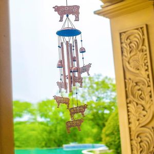 Campanas de Viento con Diseño de Vaca Lechera y Jirafa para Exteriores, Regalos para Mujeres/Hombres/Mamá/Esposa/Abuela, Regalos de Cumpleaños, Regalo Conmemorativo, Campana de Viento de Metal - Product Image 6