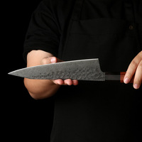 Cuchillo de Cocina de Acero Inoxidable con Alto Contenido de Carbono, Hecho a Mano, con Hoja Negra Korouchi, de Alta Calidad, 440C, para Chef