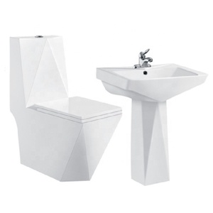 Inodoro Moderno de Una Pieza con Doble Descarga, Cerámico, con Sifón <span class=keywords><strong>en</strong></span> P, Fácil de Limpiar, con Pedestal y Lavabo, Precio de Fábrica al <span class=keywords><strong>Por</strong></span> Mayor - Product Image 1