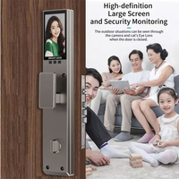 Serrure de porte intelligente Orbita en alliage de zinc avec reconnaissance faciale, contrôle par application Tuya, accès par empreinte digitale et mot de passe pour porte en acier