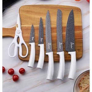 Cuchillo de Cocina Premium con Revestimiento Antiadherente, Cuchillos de Chef, Cuchillo para Rebanar, Juego de Cuchillos de Cocina de Acero Inoxidable con Bloque - Product Image 5