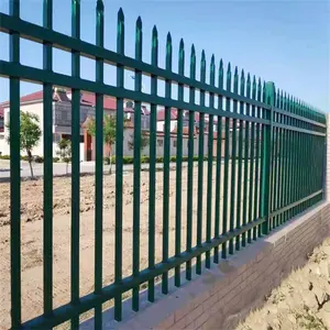 Cheap spear top ornamental fence zinc galvanized steel fence metal garden wrought iron steel grills fence