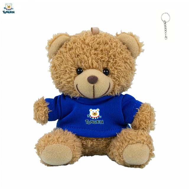 Customized Teddy Bear Doll Pendant Plush Doll Colorful Baby Clothes Keychain Purchase Companion Gift Logo Printed Toy CPC CE Hot