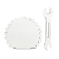 Fête des pères nouveauté cadeaux bricolage Logo personnalisé lames de scie Plaque de bureau Sublimation blanc scie roue clé cadre Photo
