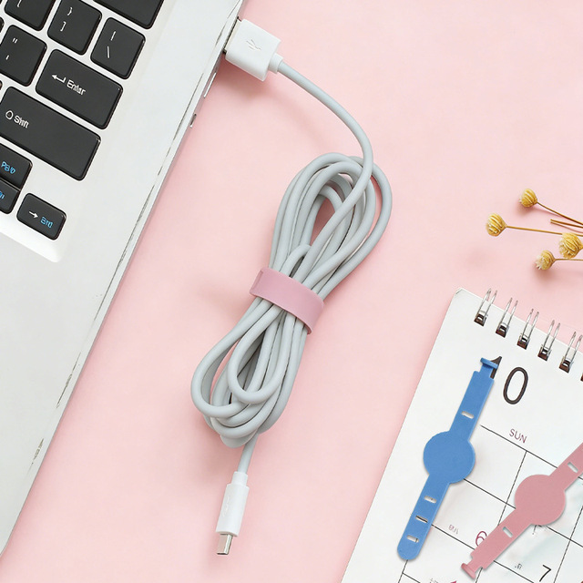 Silicone Reusable H3 Label Cable Organizer Data Cable Storage Cable Tie Headphone Winder Holder Management Simplicity Style