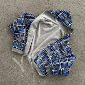 Sweat à capuche réversible personnalisé à carreaux pour <span class=keywords><strong>homme</strong></span>, <span class=keywords><strong>veste</strong></span> à double fermeture éclair, coupe ample, épaules tombantes, 2-en-1, style urbain - Product Image 4