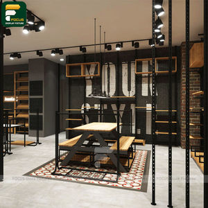 Expositor de ropa minimalista para boutique, panel flotante, armario colgante para prendas, bloque visual limpio - Product Image 4