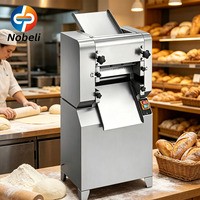 Mesin Penggiling Adonan Otomatis Stainless Steel, Alat Pencetak Mie Komersial untuk Restoran dan Toko Roti