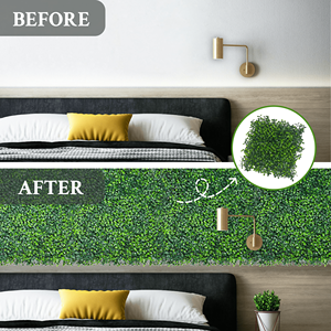 Lot de 10 panneaux muraux en herbe artificielle de 20 x 20 pouces - Panneaux en buis artificiel pour fond mural végétal, clôture de jardin, mariage, écran d'intimité - Product Image 2