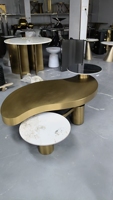 Ensemble de tables basses en acier doré de luxe, design moderne, personnalisable, table centrale pour salon, décoration de la maison, meubles