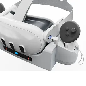Lumière LED Station de chargement <span class=keywords><strong>VR</strong></span> Base de chargement Support Accessoires de jeu <span class=keywords><strong>pour</strong></span> <span class=keywords><strong>Oculus</strong></span>/Meta Q3 - Product Image 4
