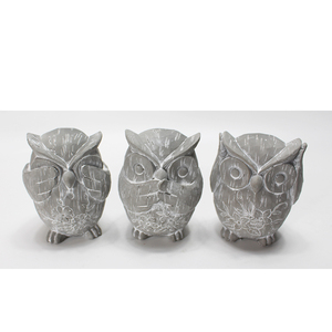 Amazon proveedor no escucha mira decir cemento buho estatuilla 3 set para logotipo personalizado Decoración - Product Image 1