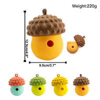 Distributeur interactif de friandises pour chien, balle de puzzle en silicone en forme de pomme de pin pour mâcher, sans BPA, distributeur amusant d'aliments pour animaux de compagnie