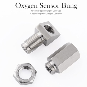 Adaptador espaciador de sensor M18x1.5 de acero de 45 grados para mecanizado CNC con mini convertidor catalítico, escape automotriz - Product Image 5