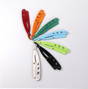 Más vendido: Maquinilla de afeitar vintage de acero integral, manual, de una sola hoja, para afeitado, peluquería, recorte facial y depilación - Product Image 2