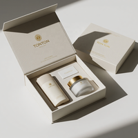 Boîte magnétique personnalisée et boîte cadeau bleue pour ensemble de soins de la peau et emballage de luxe, épaisseur du papier personnalisée