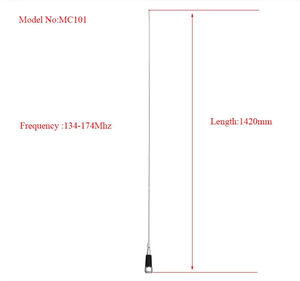 เสาอากาศวิทยุติดรถยนต์ MC101 134-174 MHz VHF แบบเหล็กกล้าไร้สนิม MC101 - Product Image 3