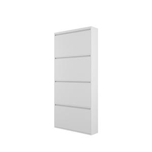 Zapatero Blanco Marfil de 80 cm de Ancho, Cuatro Niveles, Ahorro de Espacio, Estilo Nórdico Minimalista, Mueble de Almacenamiento Metálico para Entrada - Product Image 2