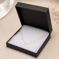 Boîte à bijoux en charbon de bois foncé écologique en gros, boîte cadeau en papier kraft personnalisée avec logo d'usine et coton blanc pour collier