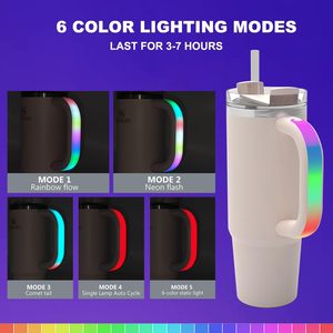 Poignée lumineuse LED compatible avec les gobelets Stanley 40oz/30oz, accessoire pour les fêtes en plein air et à la maison. - Product Image 4