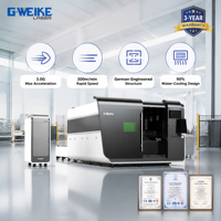 G.WEIKE Nuevo Modelo Máquina de Corte Láser de Fibra para Chapa Metálica de Acero Inoxidable 200m/min 4kw 6kw 8kw 12kw Totalmente Cerrada