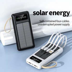 Năng lượng mặt trời ngân hàng điện sạc khẩn cấp với 4 Cáp 10000mAh 20000mAh ngân hàng điện cầm tay pb20 - Product Image 4