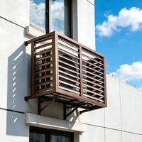 Cache-climatiseur extérieur en aluminium noir pour villa, jardin, protection contre les intempéries, décoratif et offrant une ombre privée