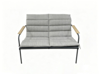 Ensemble de conversation pour patio extérieur 4 pièces, mobilier de jardin moderne avec deux chaises, deux fauteuils et une table basse