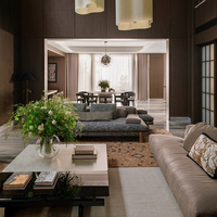 Ensemble de meubles modernes à guichet unique pour les salons des hôtels, des villas et des appartements: canapé-lit sectionnel en velours, chaise, table basse