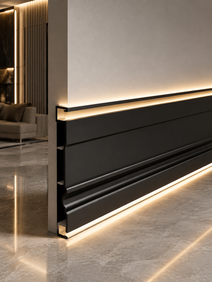 2026 Hot Selling Modern Interior Aluminium Skirting Profile With Top ...