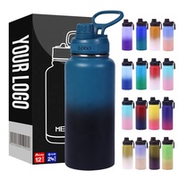 Thermos en acier inoxydable 304/316 de grande capacité avec logo personnalisé, bouilloire à vide portable pour l'extérieur, bouteilles d'eau isolées pour les voyages