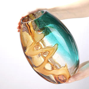 Di alta qualità verde arancione motivo acqua luce di lusso ispessito arrangiatore di fiori decorazione morbida <span class=keywords><strong>vaso</strong></span> di cristallo decorazione - Product Image 6