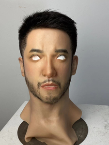 Masques de fête pour hommes à haute simulation personnalisés avec cheveux, masque de tête en silicone réaliste, masque d'Halloween, accessoires de film pour acteurs - Product Image 6